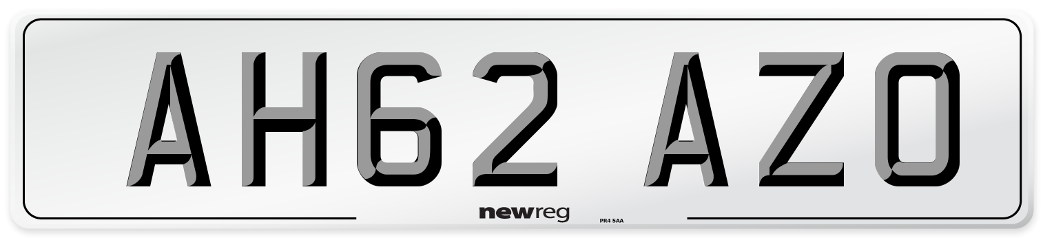 AH62 AZO Number Plate from New Reg